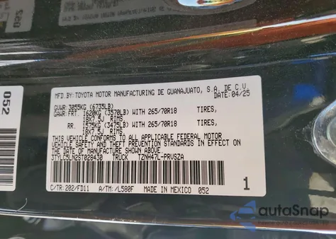 2025 Toyota Tacoma Double Cab z USA, uszkodzony, nr VIN 3TYLC5LN2ST028430